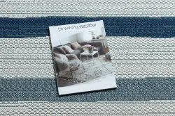 Alfombra COLOR 19676369 SISAL líneas beige / azul