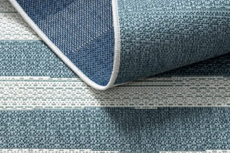 Alfombra COLOR 19676369 SISAL líneas beige / azul
