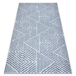 Alfombra COLOR 47176360 SISAL líneas, triangulos, zigzag beige / azul