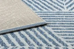 Alfombra COLOR 47176360 SISAL líneas, triangulos, zigzag beige / azul