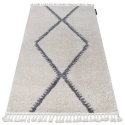 Alfombra BERBER MEKNES B5910 crema/gris Franjas Bereber Marroquí Shaggy