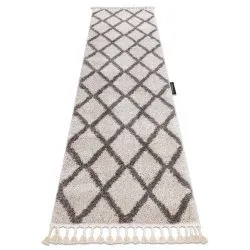 Alfombra, alfombra de pasillo BERBER TROIK crema – para la cocina, entrada, pasillo
