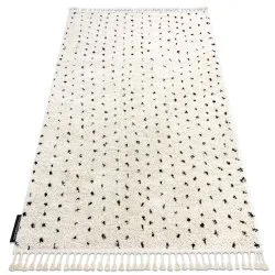 Alfombra BERBER SYLA B752 puntos crema Franjas Bereber Marroquí Shaggy