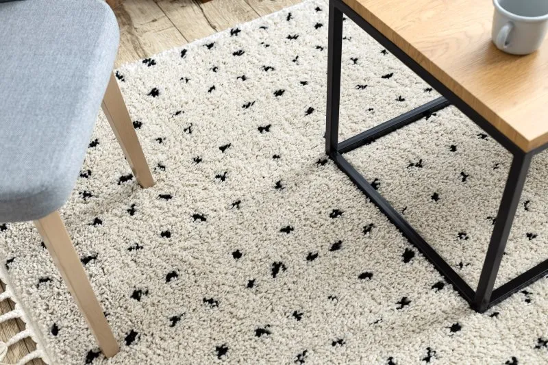 Dywan BERBER SYLA B752 kropki krem Frędzle berberyjski marokański shaggy