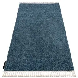 Alfombra BERBER 9000 azul Franjas Bereber Marroquí Shaggy