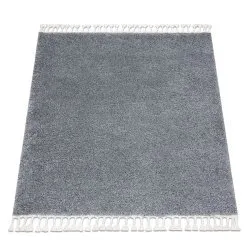 Alfombra BERBER cuadrado 9000 gris Franjas Bereber Marroquí Shaggy