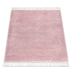 Alfombra BERBER cuadrado 9000 rosado Franjas Bereber Marroquí Shaggy