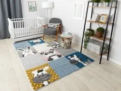 Alfombra PETIT ZOO Animales crema/gris