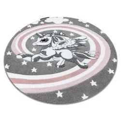 Alfombra PETIT PONY poni círculo gris