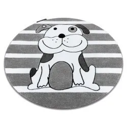 Alfombra PETIT PUPPY Perrito Cachorro círculo gris