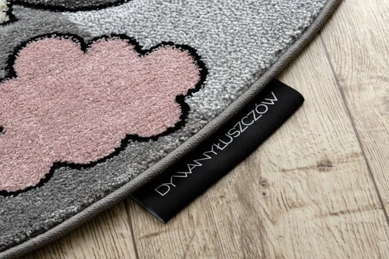 Alfombra PETIT UNICORN UNICORNIO círculo gris