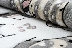 Alfombra PETIT UNICORN UNICORNIO círculo gris