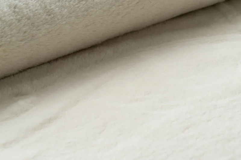 Alfombra BUNNY círculo beige Imitación de piel de conejo