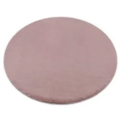 Alfombra BUNNY círculo rosa Imitación de piel de conejo