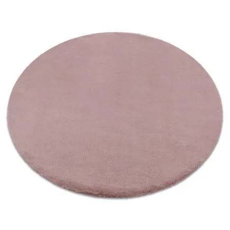 Alfombra BUNNY círculo rosa Imitación de piel de conejo