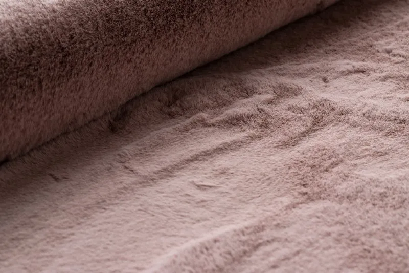 Alfombra BUNNY círculo rosa Imitación de piel de conejo