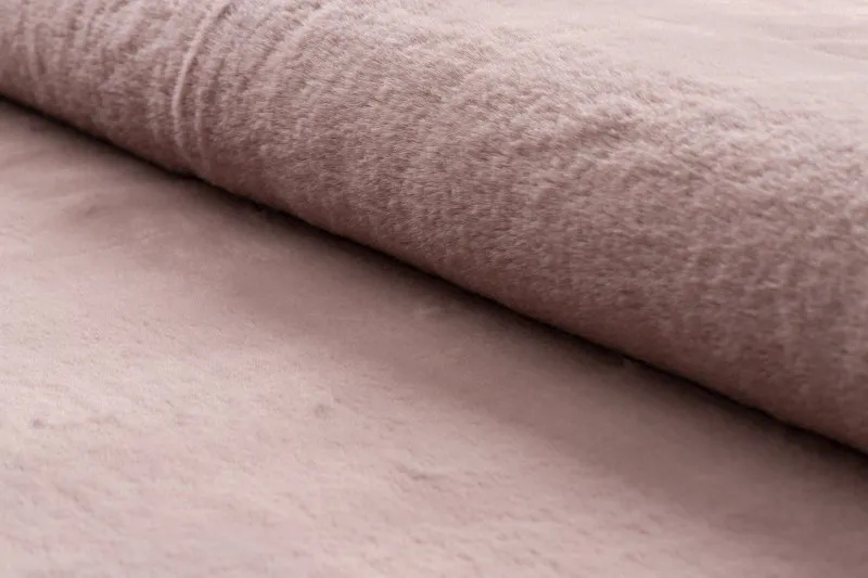 Alfombra BUNNY círculo rosa Imitación de piel de conejo