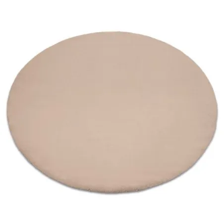 Alfombra BUNNY círculo beige Imitación de piel de conejo