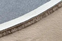 Alfombra BUNNY círculo beige Imitación de piel de conejo