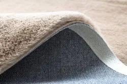 Alfombra BUNNY círculo beige Imitación de piel de conejo