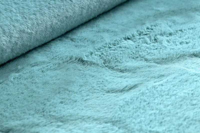 Alfombra BUNNY círculo Imitación de piel de conejo zafiro