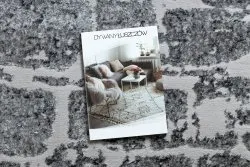 Dywan MEFE nowoczesny  6184 Kostka brukowa cegła - Strukturalny, dwa poziomy runa ciemnoszary