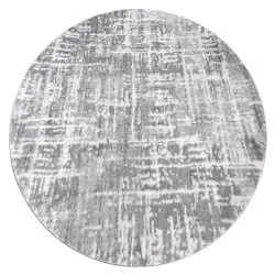Alfombra MEFE moderna Circulo 8722 Líneas vintage - Structural dos niveles de vellón gris / blanco