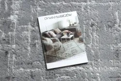 Alfombra MEFE moderna Circulo 8722 Líneas vintage - Structural dos niveles de vellón gris / blanco