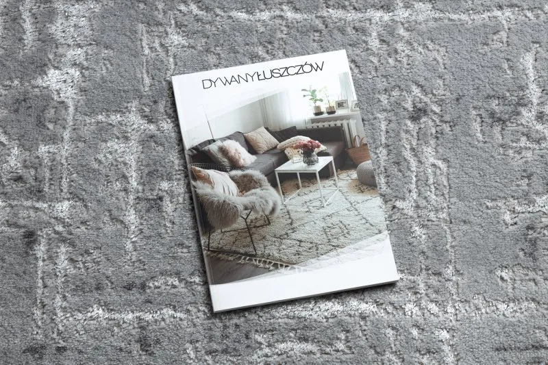 Alfombra MEFE moderna Circulo 8722 Líneas vintage - Structural dos niveles de vellón gris / blanco