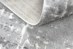 Alfombra MEFE moderna Circulo 8722 Líneas vintage - Structural dos niveles de vellón gris / blanco