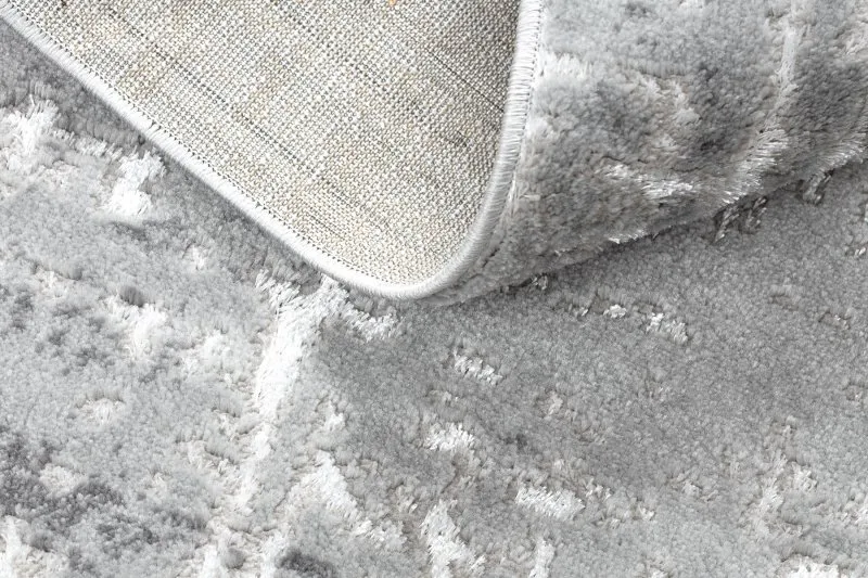 Alfombra MEFE moderna Circulo 8722 Líneas vintage - Structural dos niveles de vellón gris / blanco