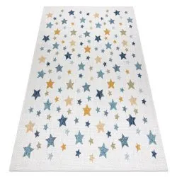 Alfombra sisal COOPER Estrellas 22260 crudo / azul oscuro