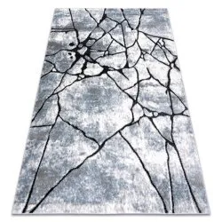 Alfombra moderna COZY 8873 Cracks, hormigón fisurado - Structural dos niveles de vellón gris claro / azul