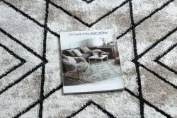 Dywan nowoczesny COZY Tico, geometryczny - Strukturalny, dwa poziomy runa brązowy