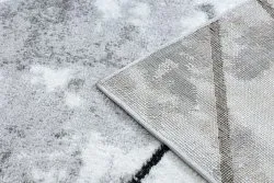 Dywan nowoczesny COZY Polygons, geometryczny, trójkąty - Strukturalny, dwa poziomy runa szary