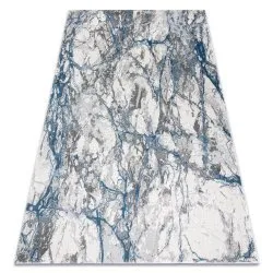 Alfombra NOBLE moderna 9962 68 Mármol, roca - Structural dos niveles de vellón crema / azul