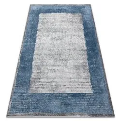 Alfombra NOBLE moderna 9730 68 Marco vintage - Structural dos niveles de vellón crema / azul