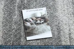 Dywan NOBLE nowoczesny  1512 68 Ramka, grecki vintage przecierany - Strukturalny, dwa poziomy runa krem / niebieski