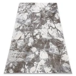 Alfombra NOBLE moderna 1515 64 Mármol, geométrico - Structural dos niveles de vellón crema / gris