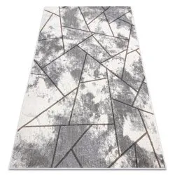 Alfombra NOBLE moderna 1518 67 vintage, geométrico - Structural dos niveles de vellón crema / gris