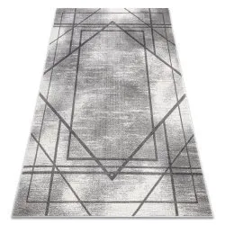 Alfombra NOBLE moderna 1520 45 vintage, geométrico, líneas - Structural dos niveles de vellón gris