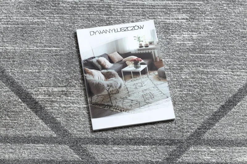 Dywan NOBLE nowoczesny 1520 45 Przecierany, geometryczny, linie - Strukturalny, dwa poziomy runa szary