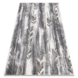 Alfombra NOBLE moderna 9732 47 Espina de pescado, vintage - Structural dos niveles de vellón gris / beige