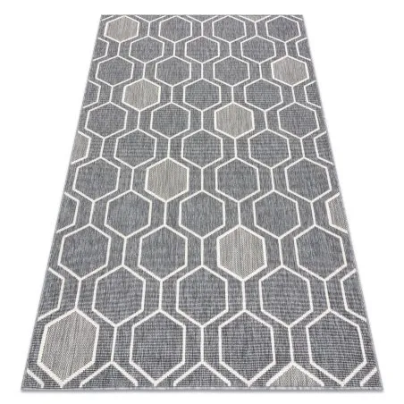 Alfombra SPRING 20404332 Sisal hexagonal, bucle - gris
