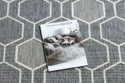 Alfombra SPRING 20404332 Sisal hexagonal, bucle - gris