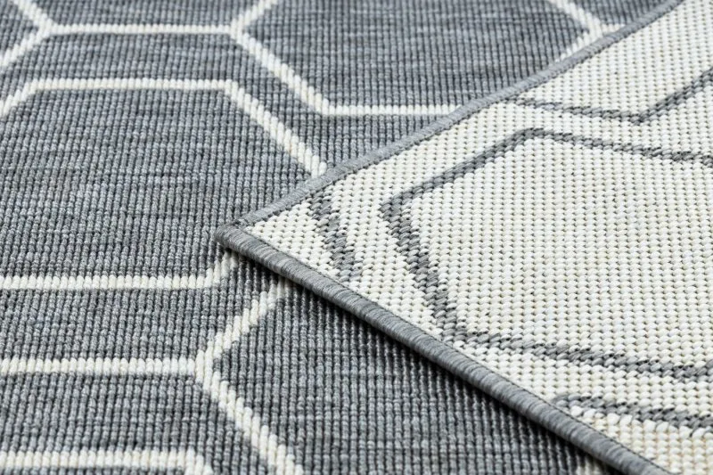 Alfombra SPRING 20404332 Sisal hexagonal, bucle - gris