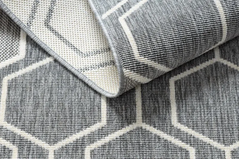 Alfombra SPRING 20404332 Sisal hexagonal, bucle - gris