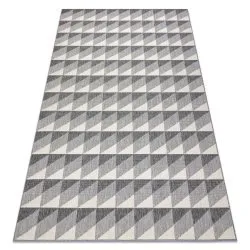 Alfombra SPRING 20406332 Sisal diamantes triángulos, bucle - gris