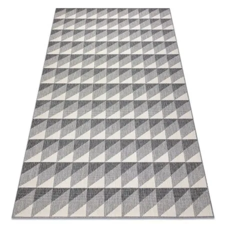 Alfombra SPRING 20406332 Sisal diamantes triángulos, bucle - gris
