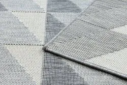 Alfombra SPRING 20406332 Sisal diamantes triángulos, bucle - gris